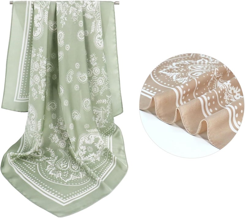 vimate Head Scarf for Women Hair 27'' Square Satin Silk Feeling Bnadana Neck Scarf Handbag Accessories Etc - Image 4